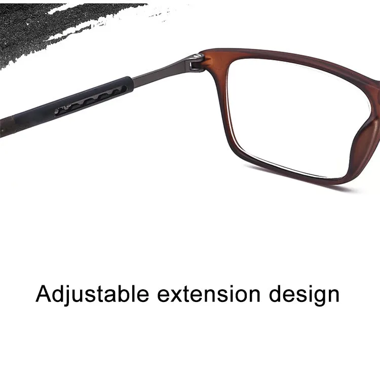 Anti Blue-ray Adjustable Neckband Magnetic Connecting Presbyopic Glasses,  4.00D(Brown)