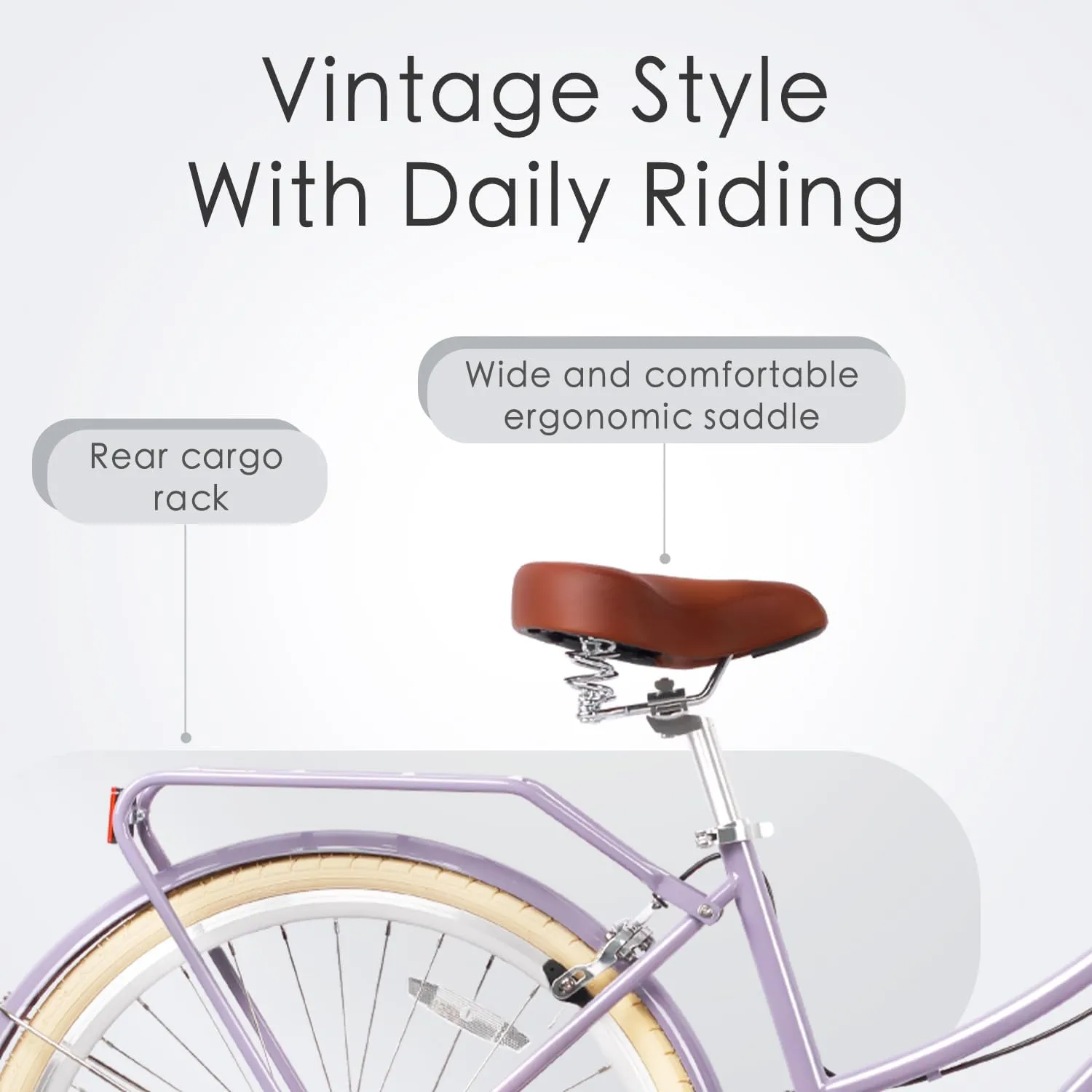 AVASTA Hybrid Bike for Adult Women Female Lightweight Step Through 26 inch Hi-Ten Steel Frame City Commuter Comfort Lady Bicycle, 6-Speed, Multiple Colors