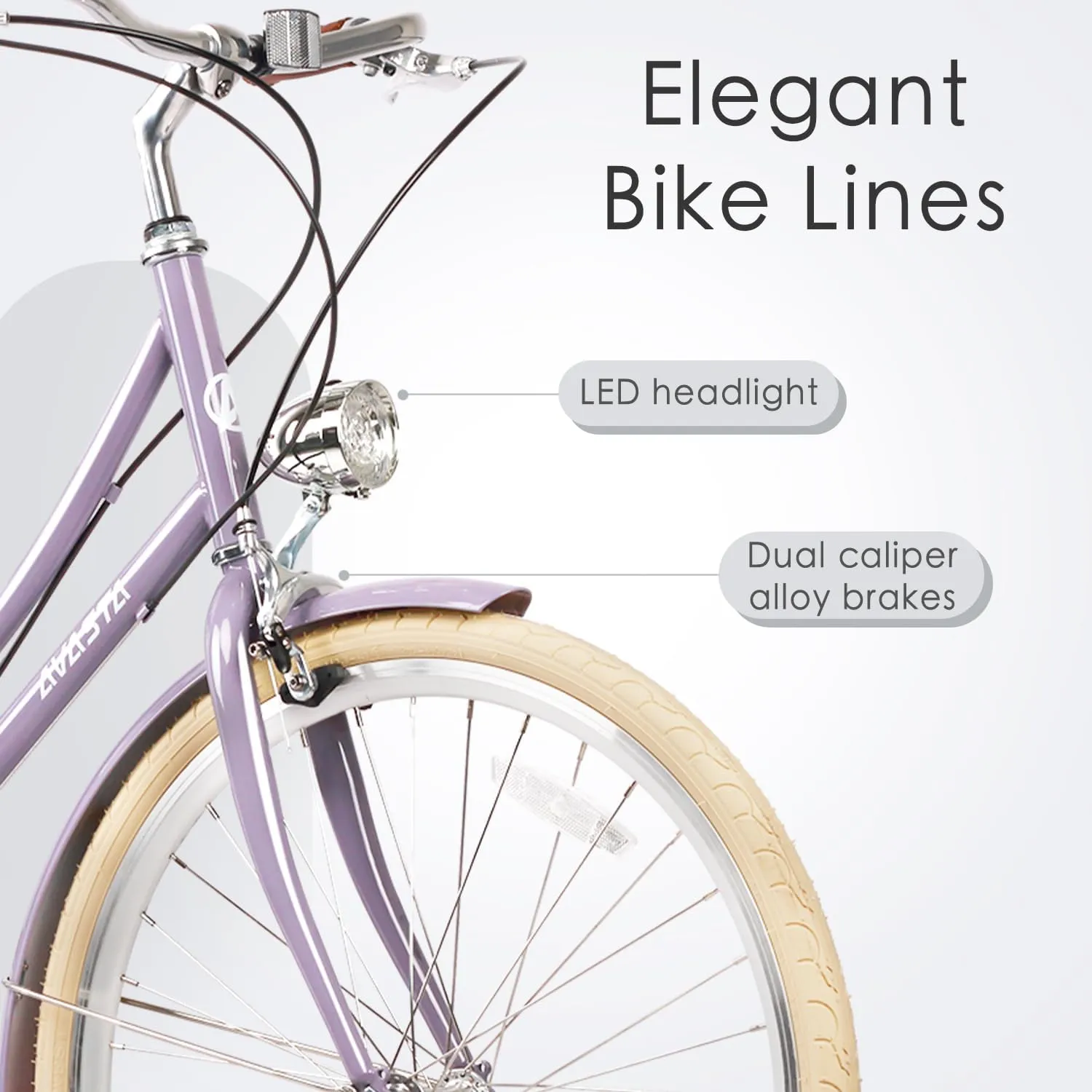 AVASTA Hybrid Bike for Adult Women Female Lightweight Step Through 26 inch Hi-Ten Steel Frame City Commuter Comfort Lady Bicycle, 6-Speed, Multiple Colors