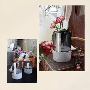 CALANDIS® Flameless Led Candle Crafts Tea Light Candle for Living Room Hallway Bedroom 8Cmx8Cmx20Cm Grey CALANDIS® Flameless Led Candle Crafts Tea Light Candle for Living Room Hallway Bedroom 8Cmx8Cmx20Cm Grey