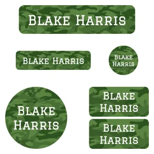 Camo Kindergarten Labels Pack