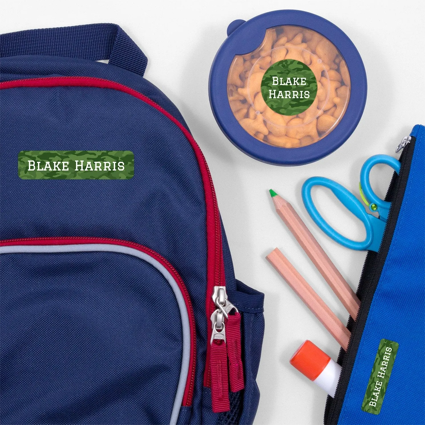 Camo Kindergarten Labels Pack