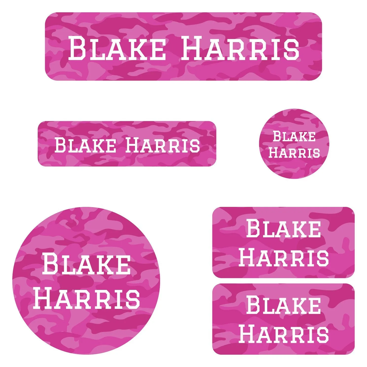 Camo Kindergarten Labels Pack