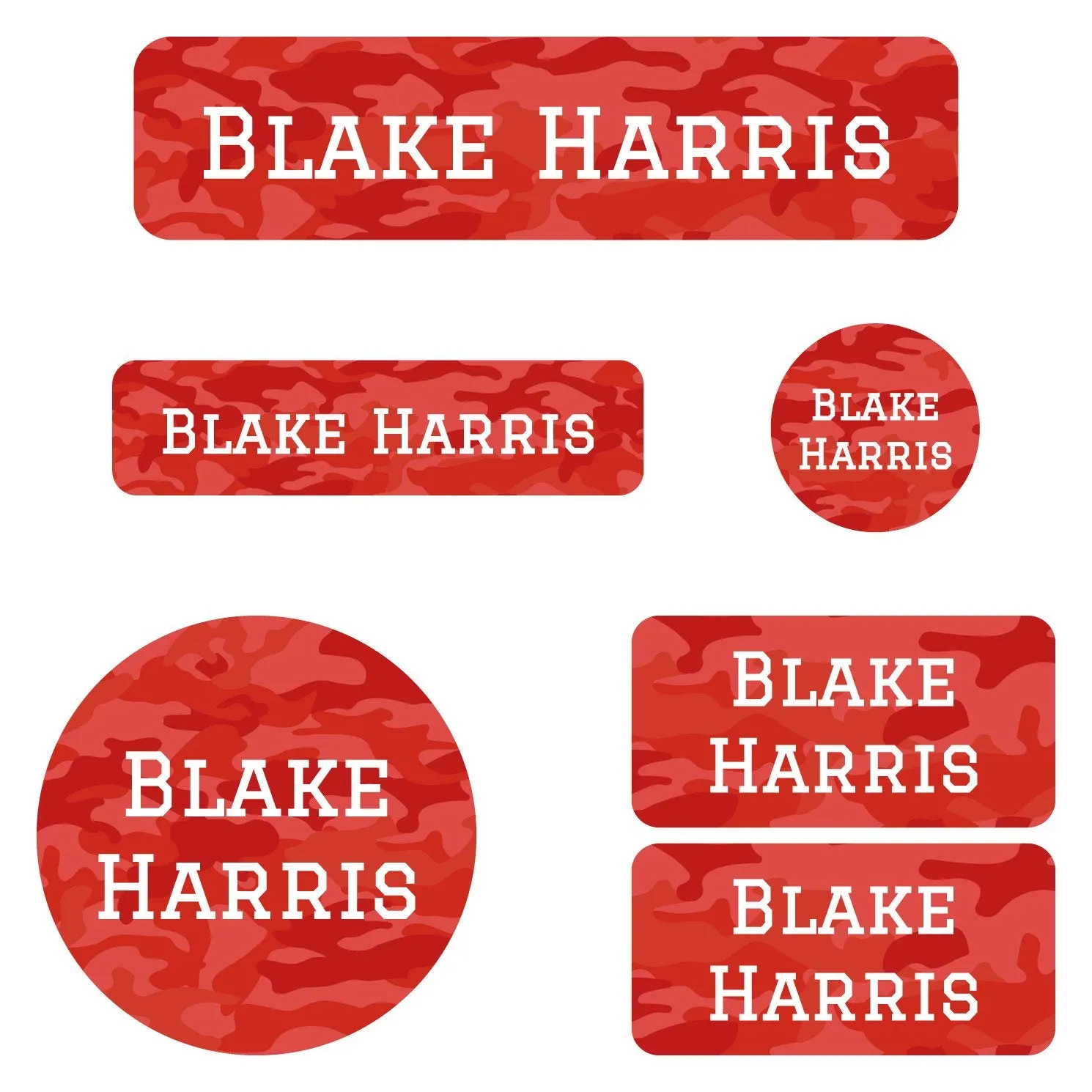 Camo Kindergarten Labels Pack