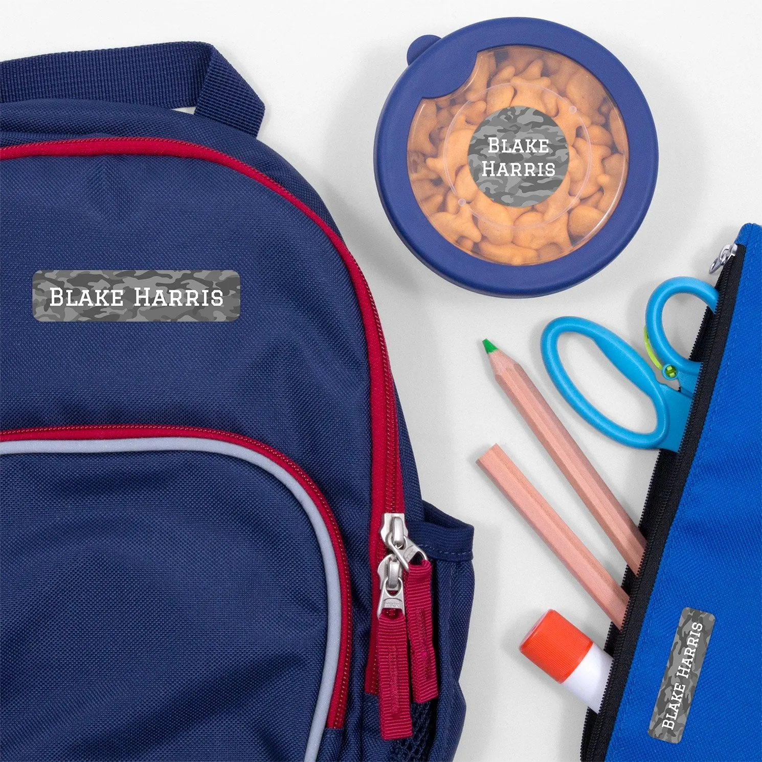 Camo Kindergarten Labels Pack