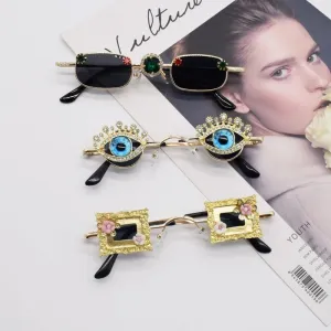 Crystal Embellished Sunglasses - 6 Styles