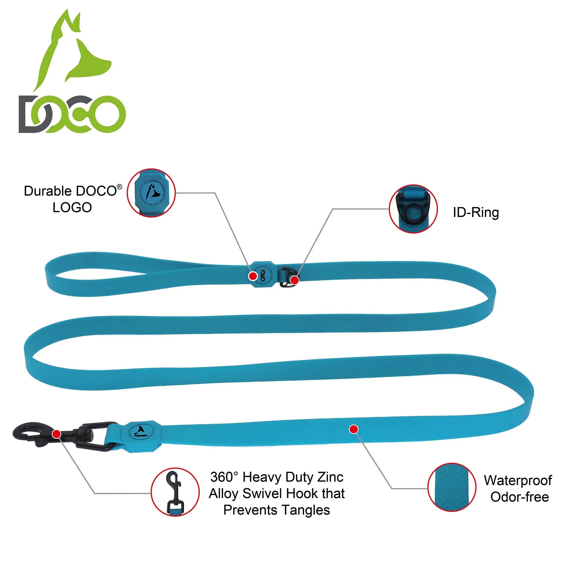 DOCO® Jelly Bean Nylon Dog Leash 6ft