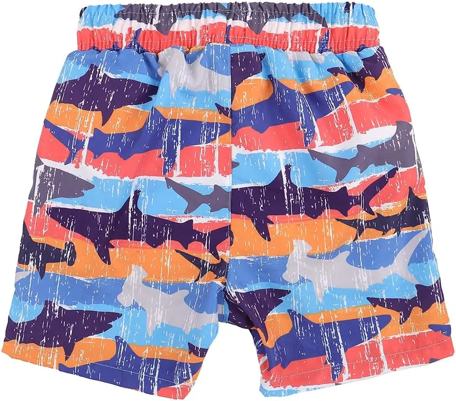 ESTAMICO Boys' Quick Dry Beach Swim Trunk Printed Board Shorts with Pockets