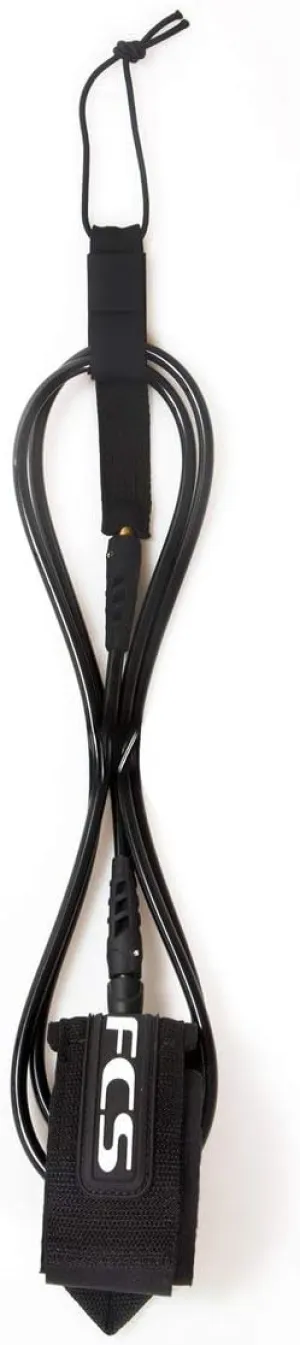 FCS 6' Competition Classic Surfboard Leash - Black