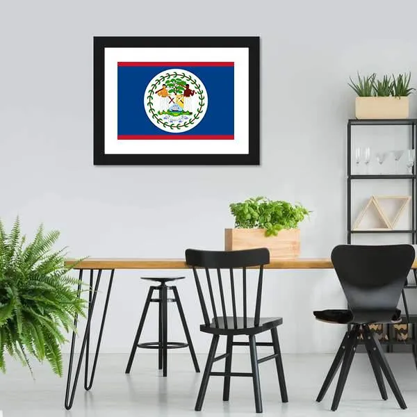 Flag Of Belize Canvas Wall Art