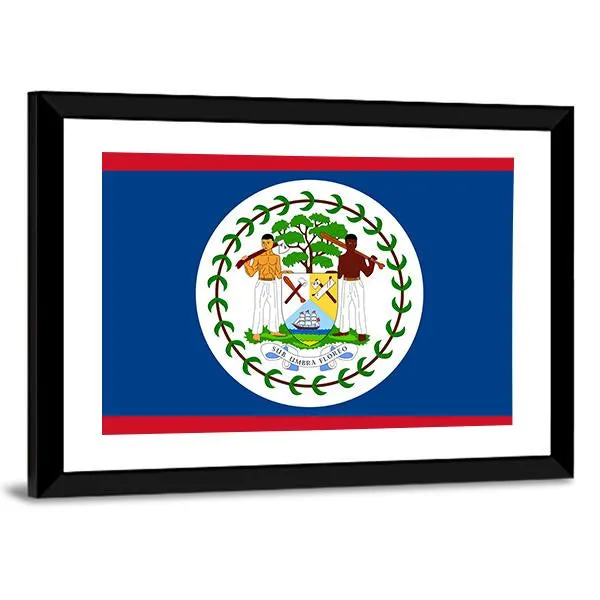 Flag Of Belize Canvas Wall Art