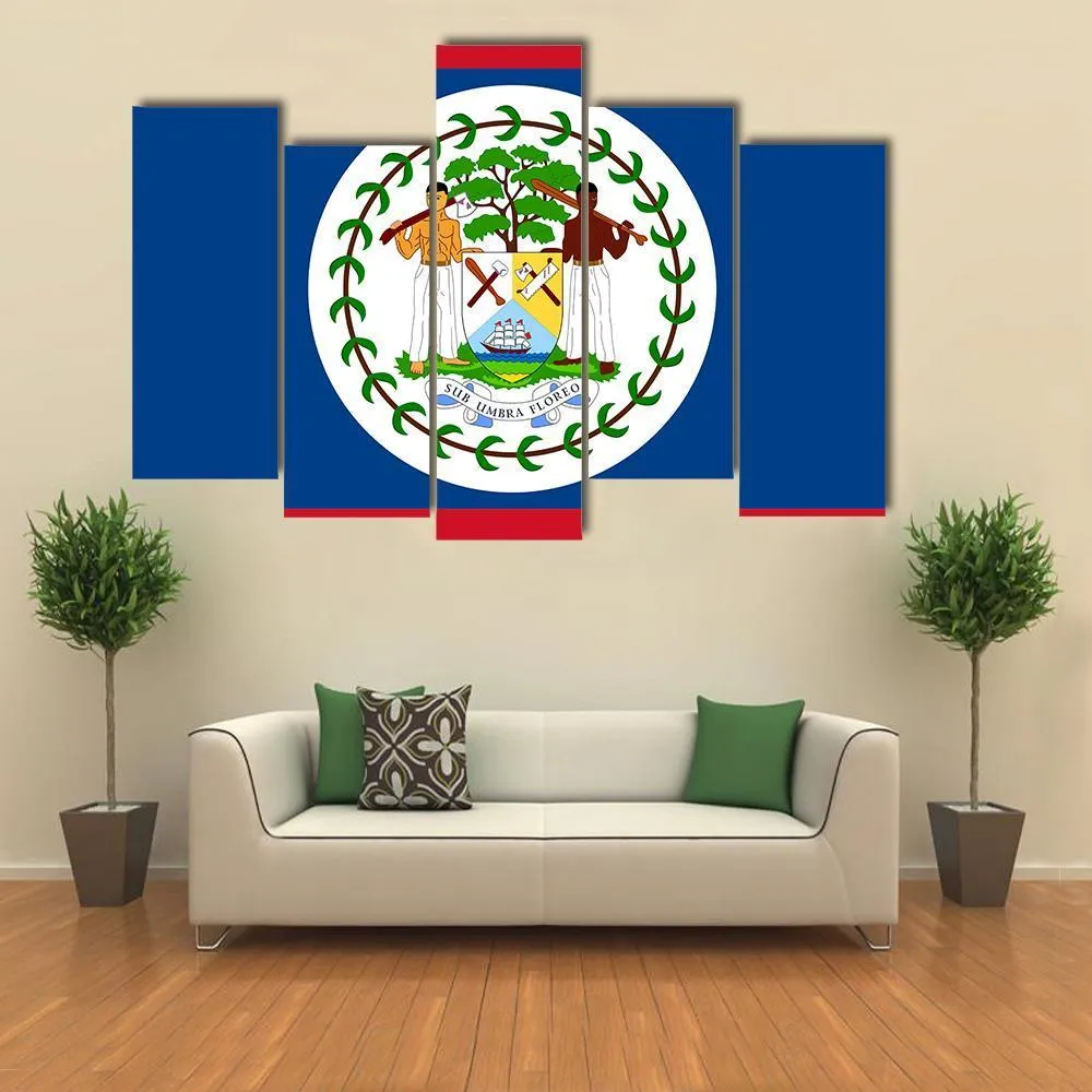Flag Of Belize Canvas Wall Art