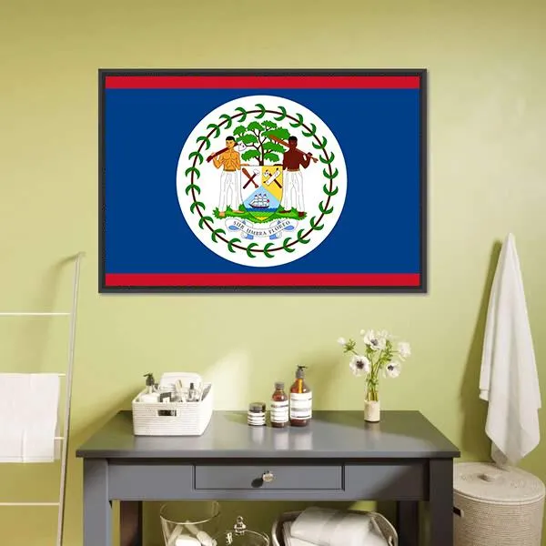 Flag Of Belize Canvas Wall Art