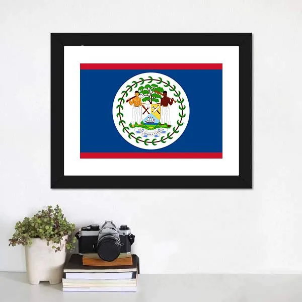 Flag Of Belize Canvas Wall Art
