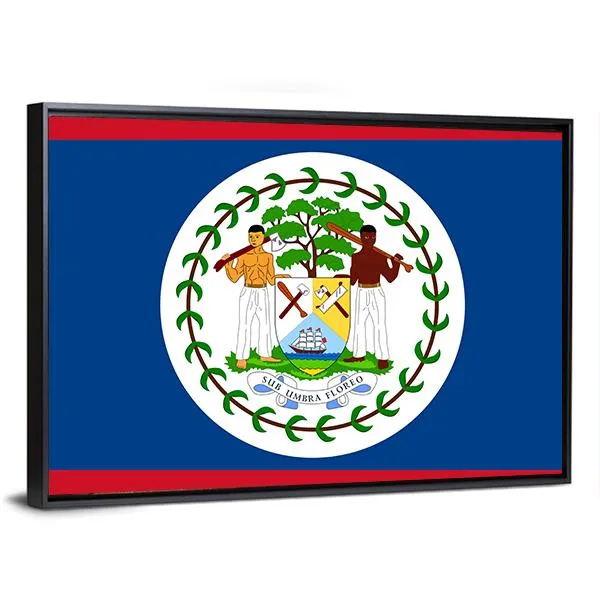 Flag Of Belize Canvas Wall Art