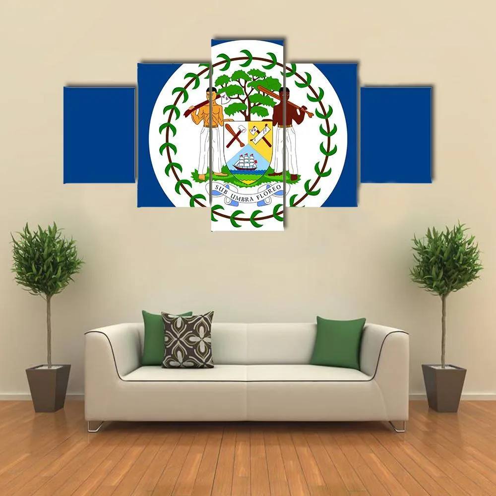Flag Of Belize Canvas Wall Art