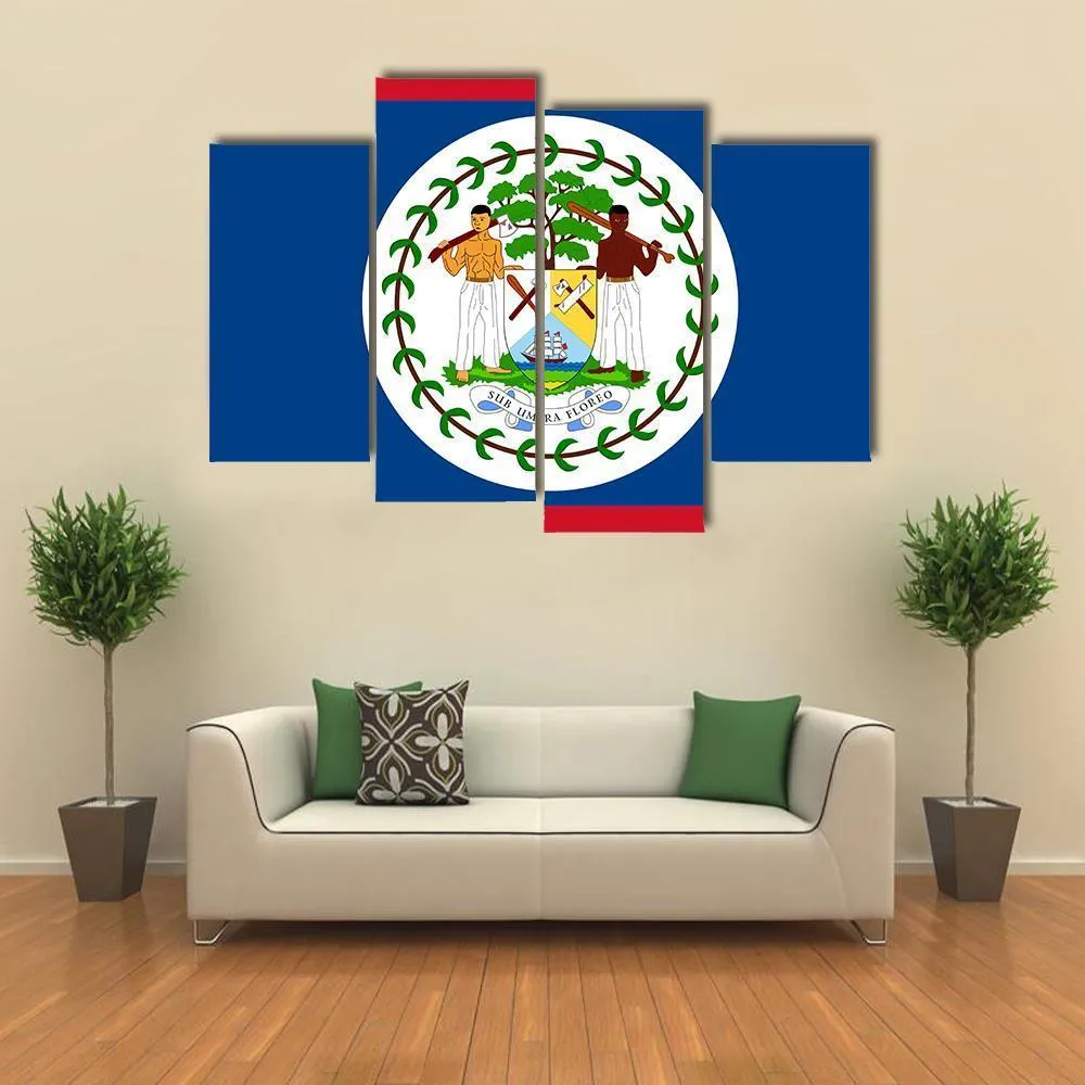 Flag Of Belize Canvas Wall Art
