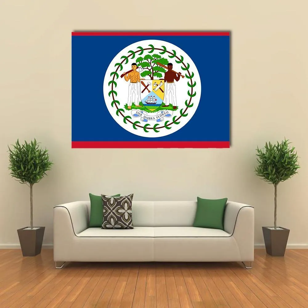 Flag Of Belize Canvas Wall Art