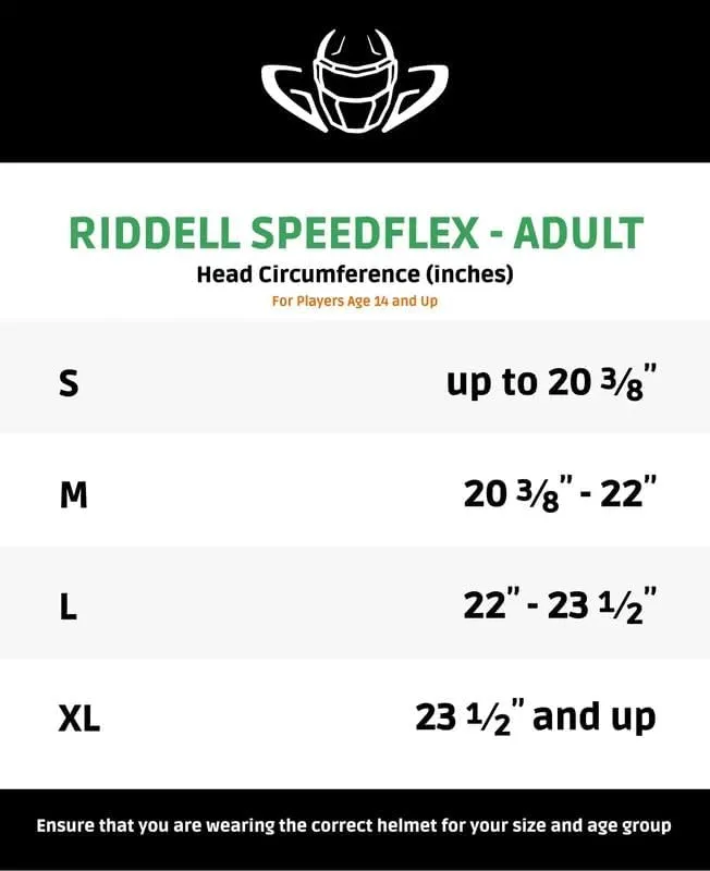 Green Gridiron - Riddell SpeedFlex Adult w/Black SF-2BD Facemask   Chrome US Helmet Flag Decal