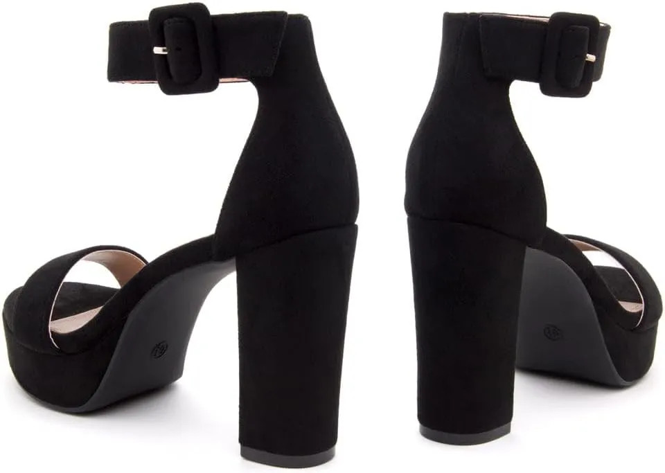 Herstyle Platform Heels for Women  4 Inch Chunky Block Heeled Sandals | Open Toe Dressy Strappy High Heels with Ankle Strap for Wedding, Prom, Graduation & 2025 Events