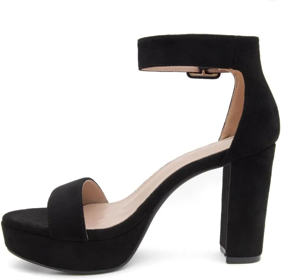Herstyle Platform Heels for Women  4 Inch Chunky Block Heeled Sandals | Open Toe Dressy Strappy High Heels with Ankle Strap for Wedding, Prom, Graduation & 2025 Events