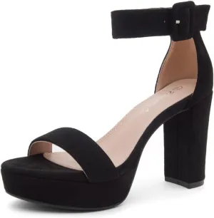 Herstyle Platform Heels for Women  4 Inch Chunky Block Heeled Sandals | Open Toe Dressy Strappy High Heels with Ankle Strap for Wedding, Prom, Graduation & 2025 Events