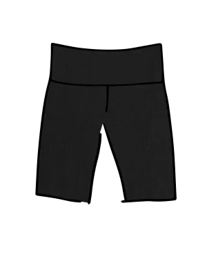 High Rise Bike Shorts Plain Black