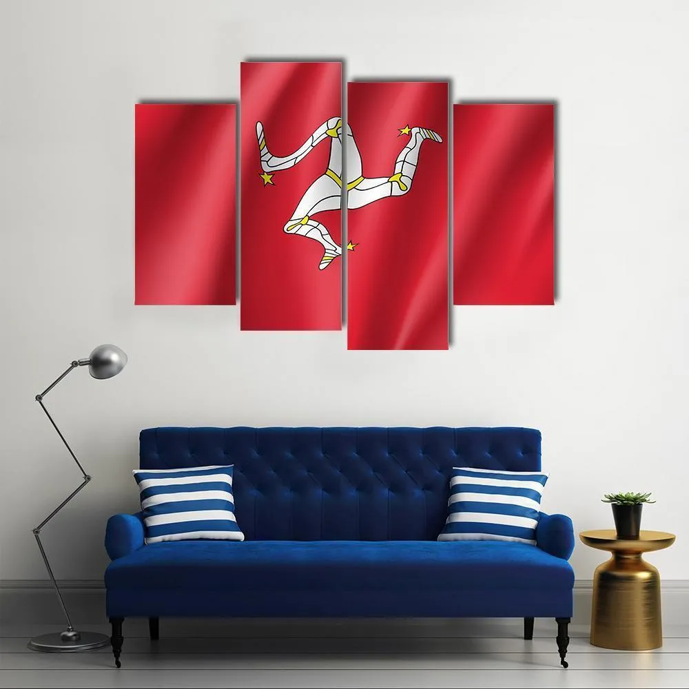 Isle Of Man National Flag Canvas Wall Art