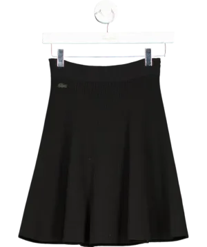 Lacoste Black 3d Ribbed Knit Flared Skirt UK 8
