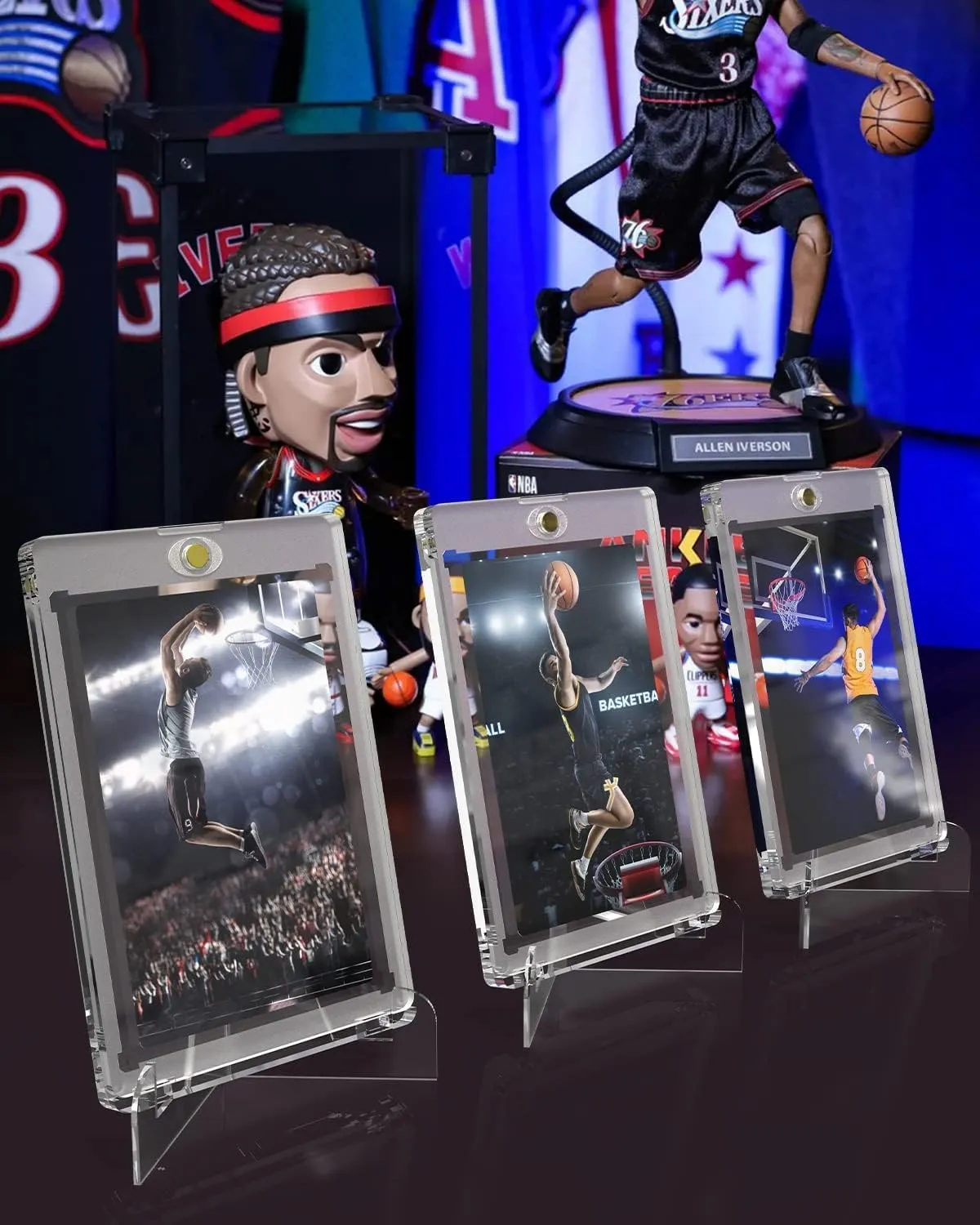 Lzerking Magnetic Card Holders 12 Pack, 130PT One Touch Card Holder for Trading Card, Baseball Card, Sports Card