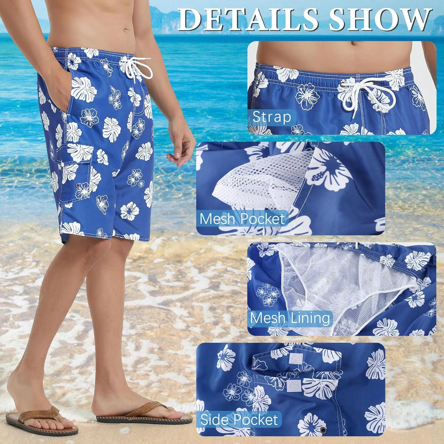 Mens Swimming Trunks Swim Trunks Quick Dry Swim Shorts with Mesh Lining Funny Swimwear Bathing Suits