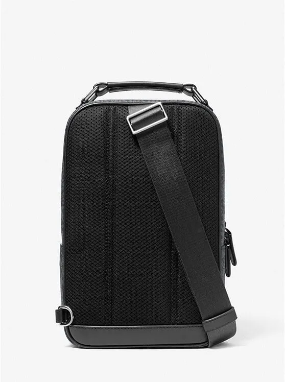 Michael Kors Hudson Logo Backpack, Black/Dark Gray