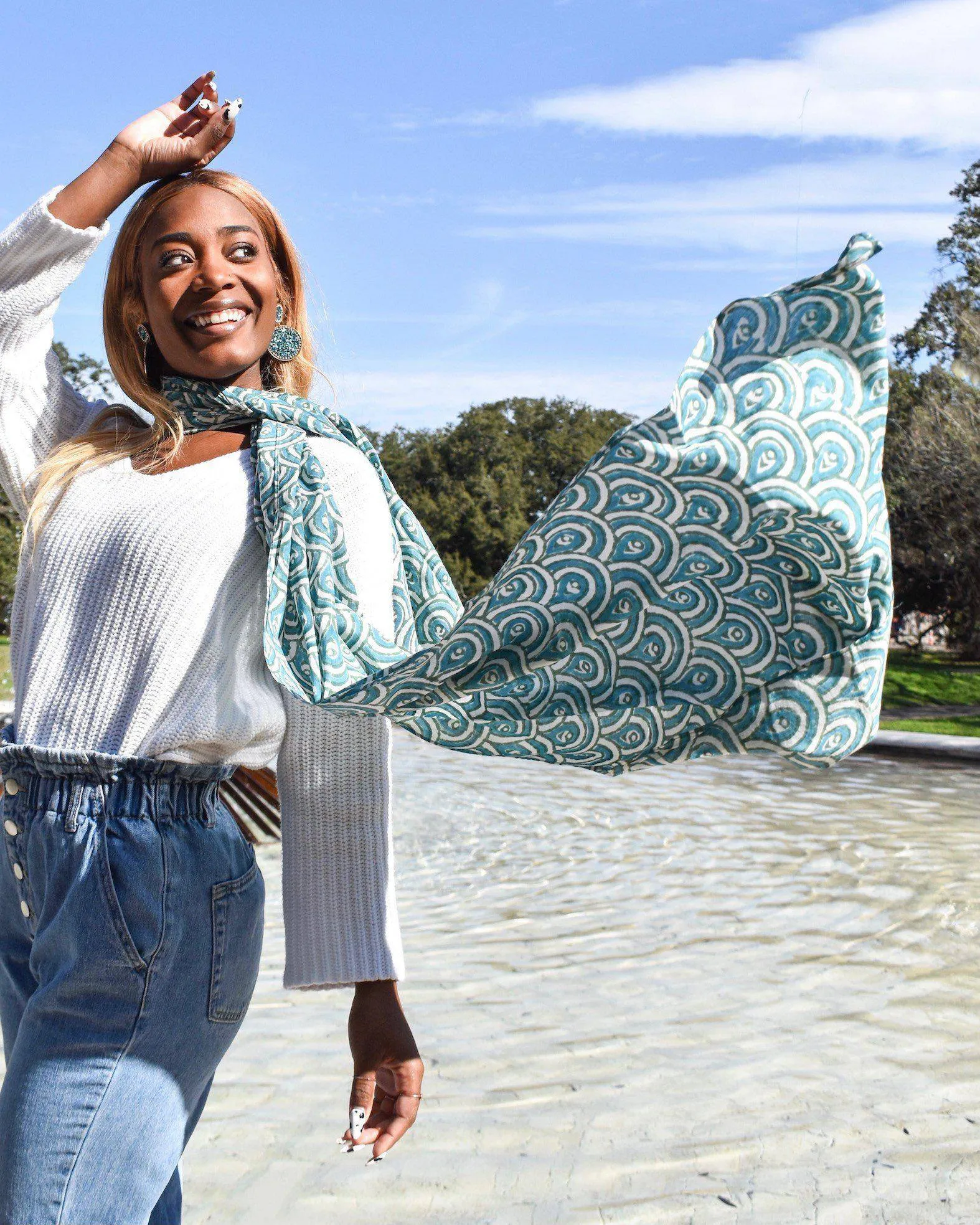 Peacock Teal Scarf