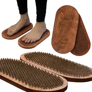 Sadhu Board for Yoga Beginners, Wooden Yoga Board for Acupressure and Meditation with Nails for Deep Tissue Massage, Acupuncture Massage, Nail Distance 0.31 in (8 mm)
