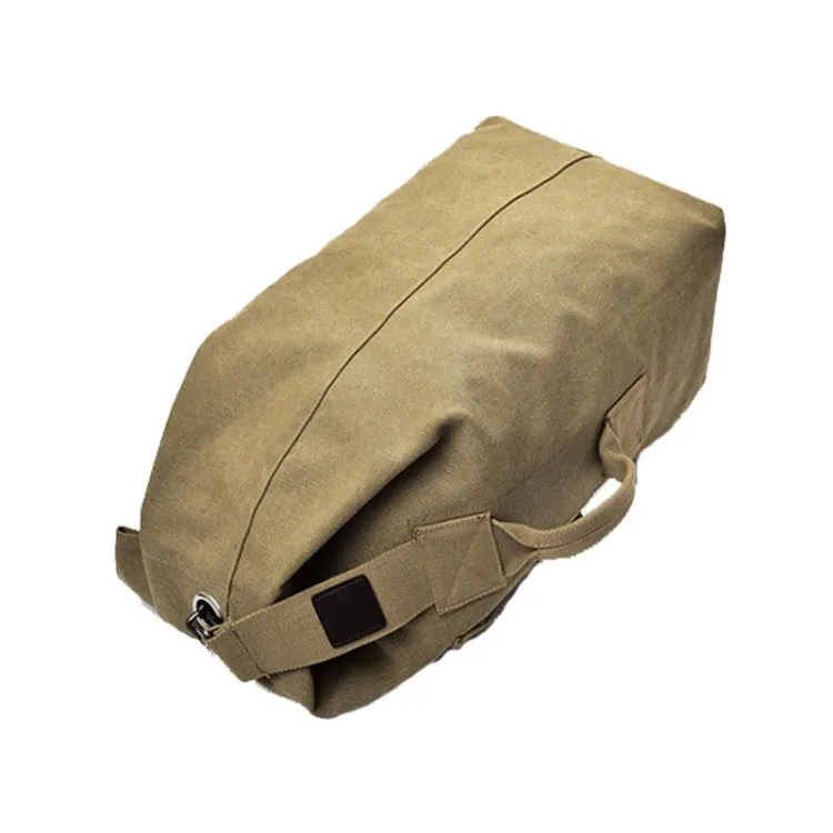 Upgrade Zipper Pockets Outdoor Travel Man Canvas Double Shoulder Backpack Student Schoolbag, Specification: Small Green