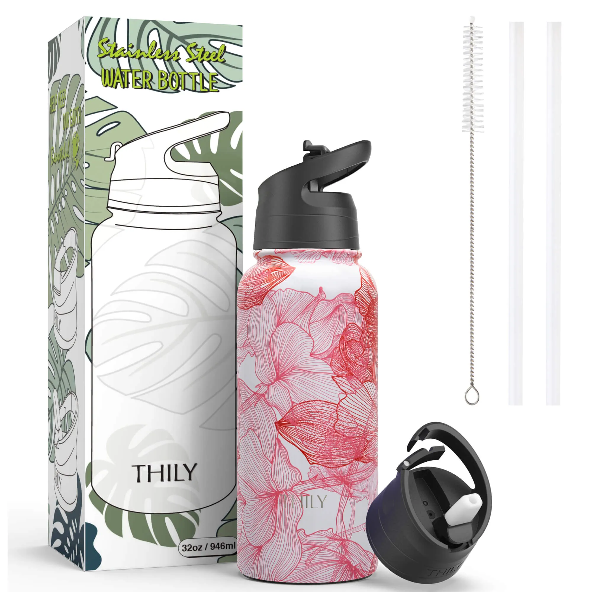 WATER BOTTLE | 32 OZ| RED LOTUS