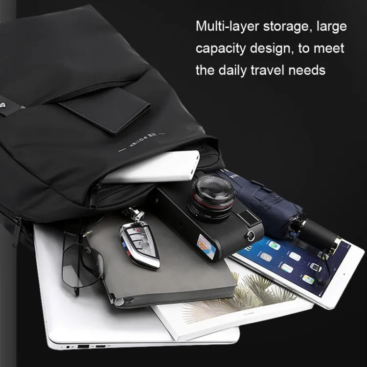 WEPOWER Lightweight Outdoor Travel Commute Business Waterproof Large Capacity Computer Backpack(Black)
