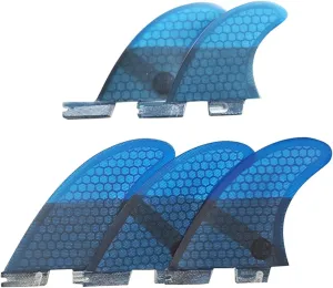 ZHU-CL Surf & SUP Fin Surfboard Rudder Glass Fiber Honeycomb Fin Surfing Accessories Surf Fins Five-Piece Tail Fin G5 GL for Longboard Surfboard & Paddleboard (Color : Blue, Size : G5 GL)