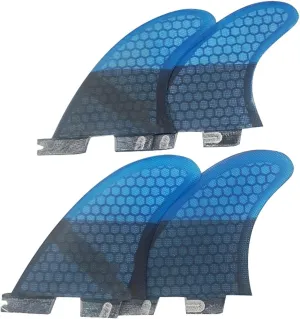 ZHU-CL Surf & SUP Fin Surfboard Tail Rudder Fiberglass Honeycomb Fin Surfboard Accessories Surf Fin Four-Piece Tail Fin K2.1 for Longboard Surfboard & Paddleboard (Color : Blue, Size : K2.1)